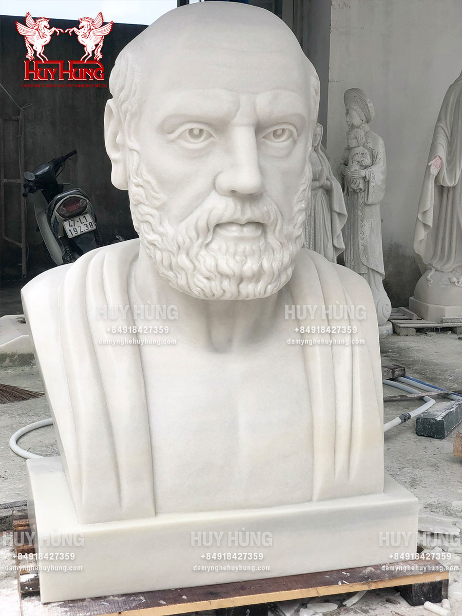 Tượng Bán Thân chân dung Hippocrates - thầy thuốc Hy Lạp cổ đại